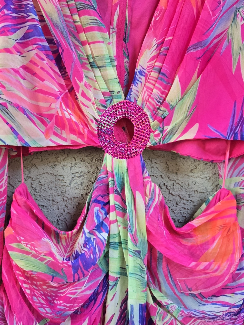 Fashion Nova Tropical Cutout Maxi Dress in Pink & Multicolor - Picture 5 of 12